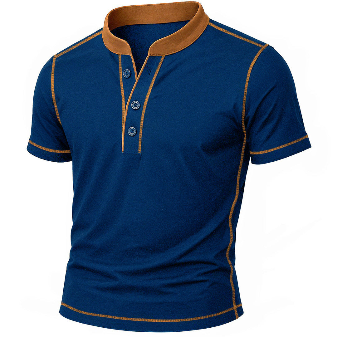 Camiseta Henley con ribete en contraste – Hombre