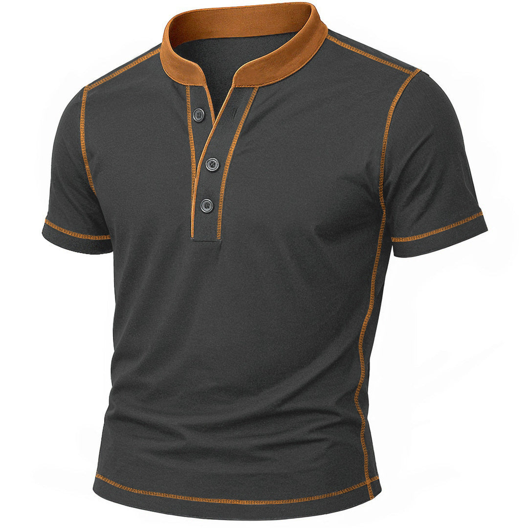 Camiseta Henley con ribete en contraste – Hombre