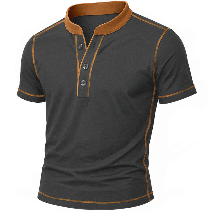 Camiseta Henley con ribete en contraste – Hombre