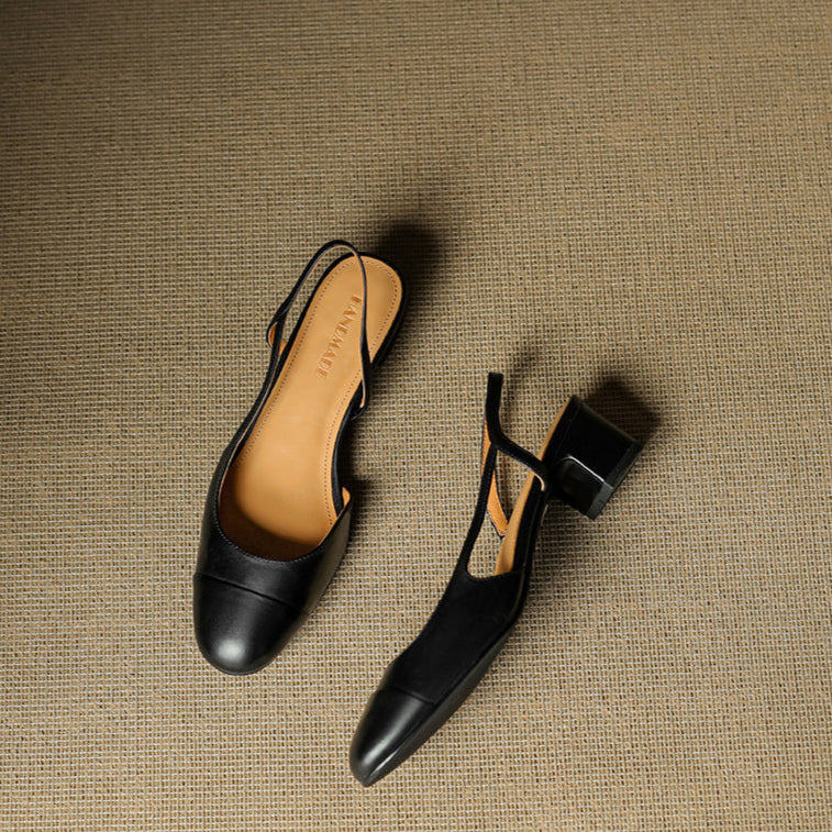 Dame Ægte Læder Slingback Pumps