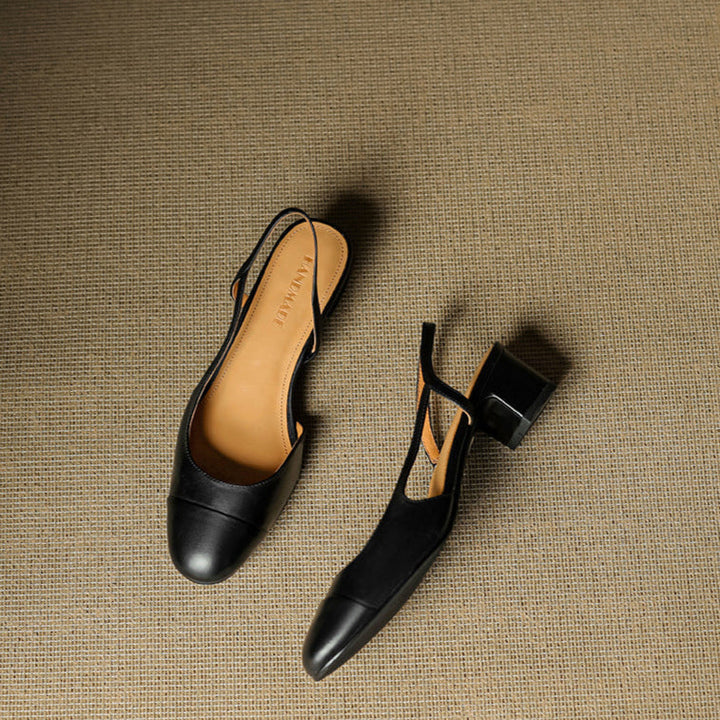 Dame Ægte Læder Slingback Pumps