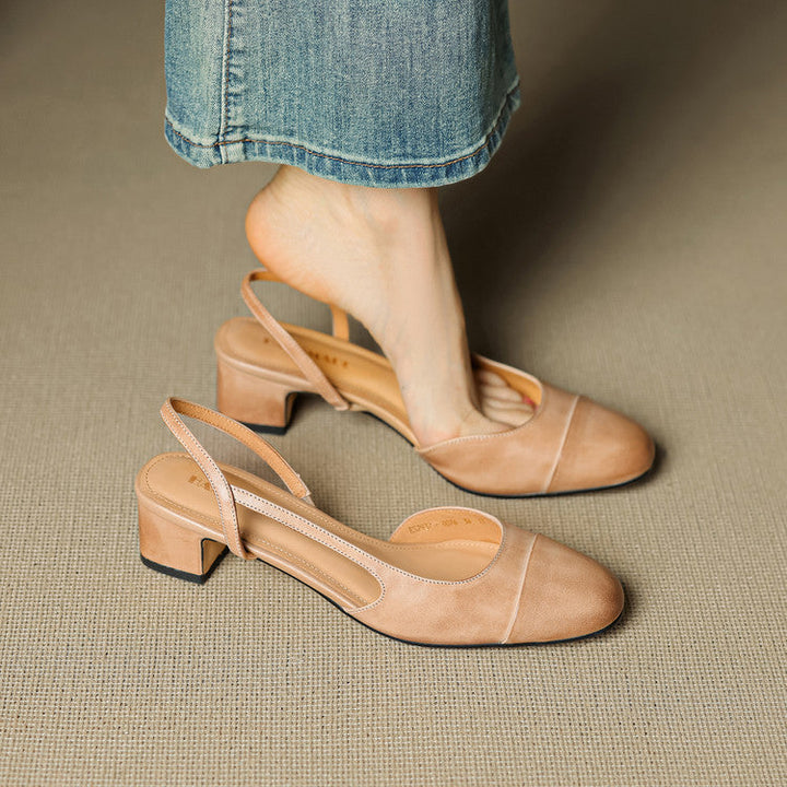 Dame Ægte Læder Slingback Pumps