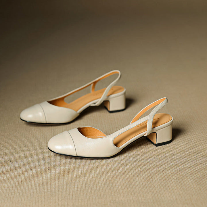 Dame Ægte Læder Slingback Pumps