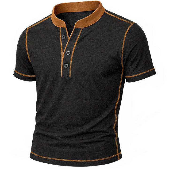 Camiseta Henley con ribete en contraste – Hombre