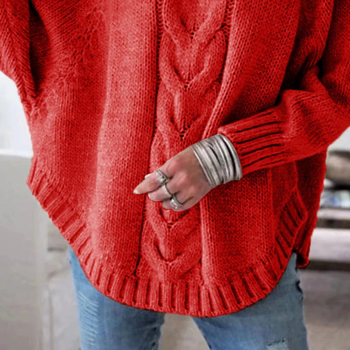 Vintage Cable Knit High Neck Sweater