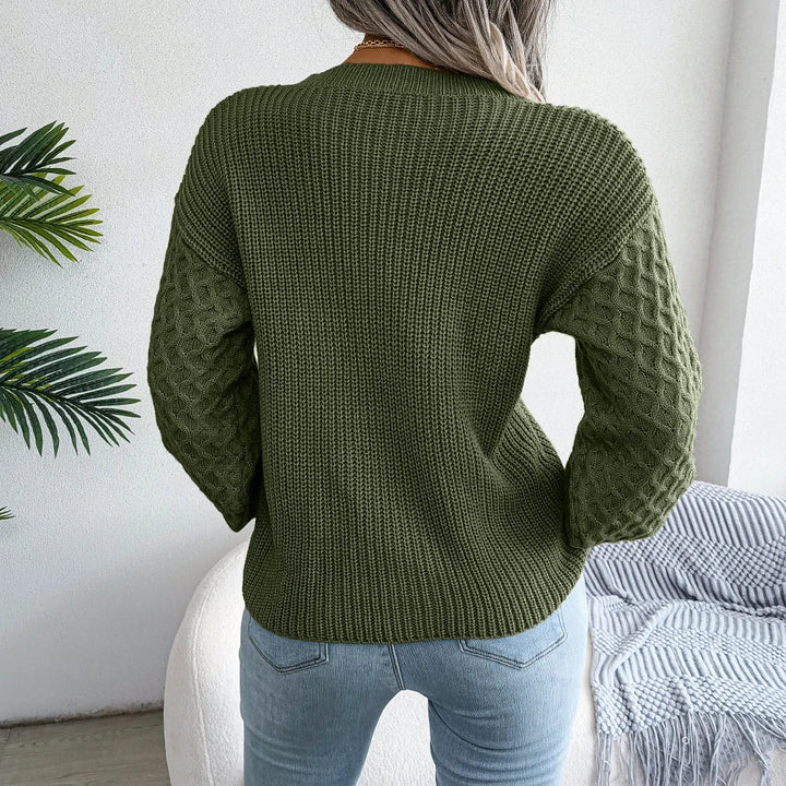 Pull en maille unie à manches lanterne