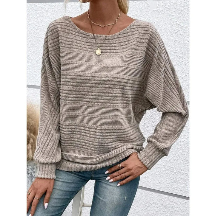 Minimalist Spliced Round Neck Sweater