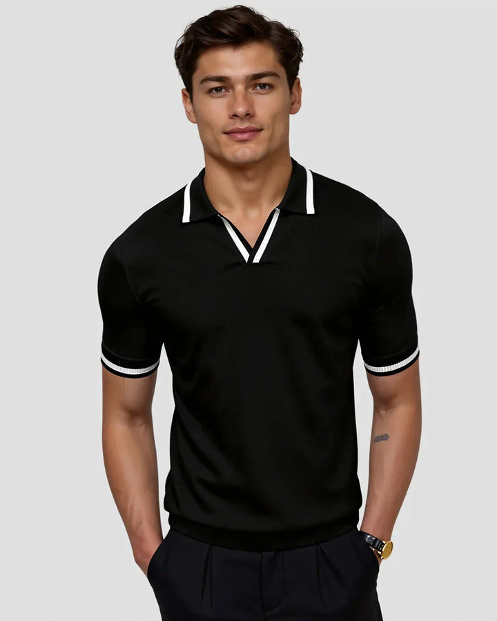 Tailored Piqué Polo with Contrast Details – Men