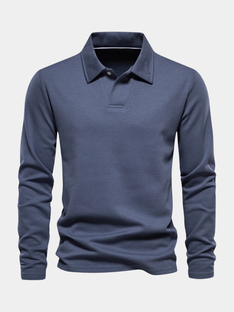 Elegant langærmet polo – herre