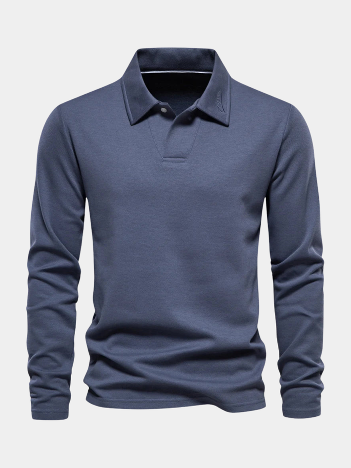 Elegant langærmet polo – herre