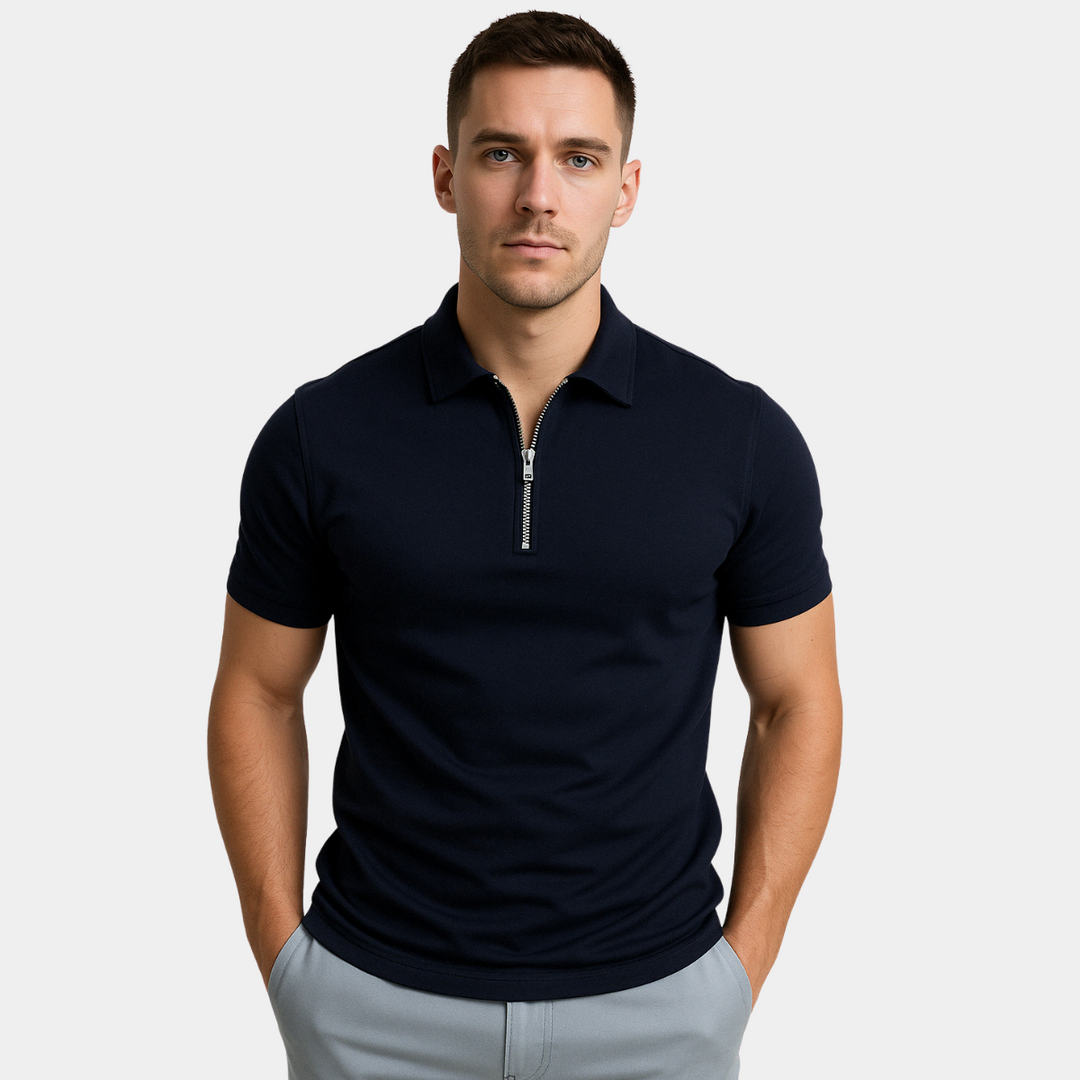 Modern Half-Zip Polo – Men
