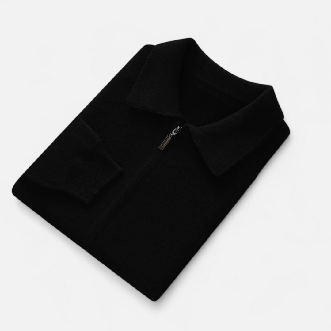 Men’s Wool-Cashmere Zip Business Sweater