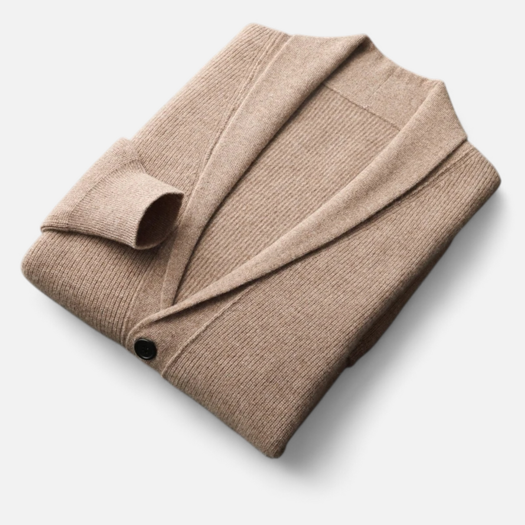 Men’s Merino Wool Suit-Collar Cardigan
