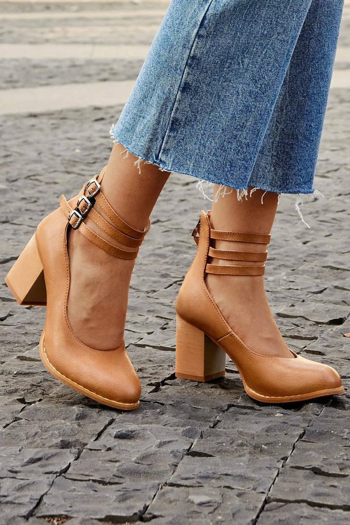 Sandali con tacco a tripla fascia da donna