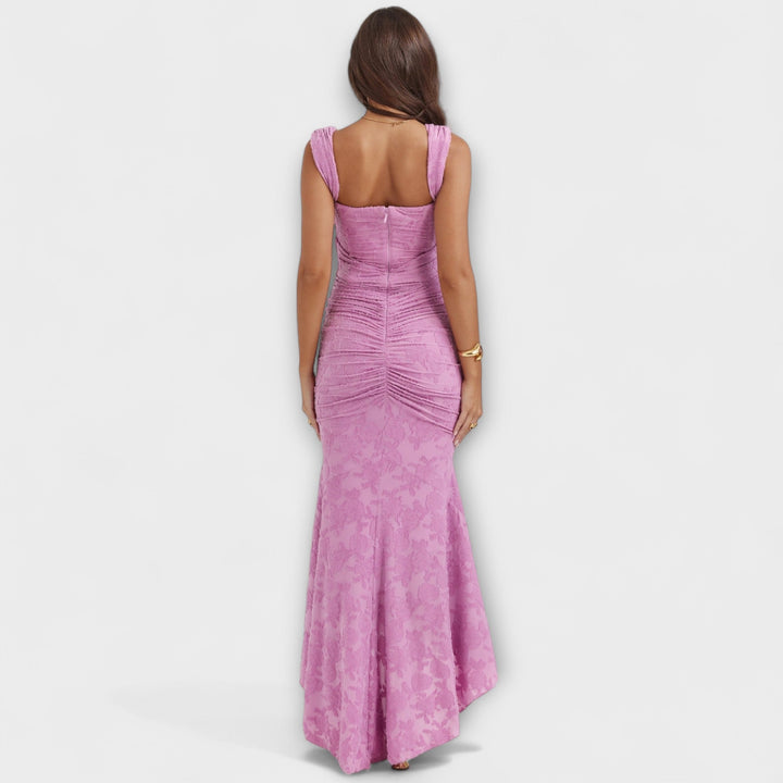 Abito lungo con corsetto elegante e raffinato