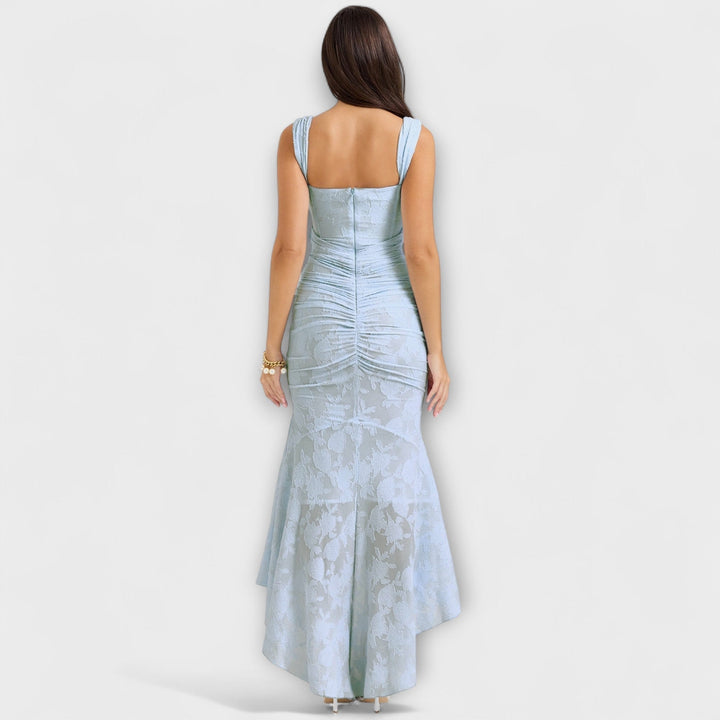 Abito lungo con corsetto elegante e raffinato