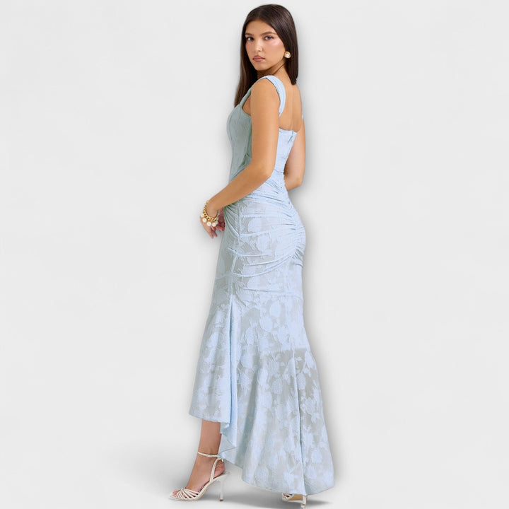 Abito lungo con corsetto elegante e raffinato