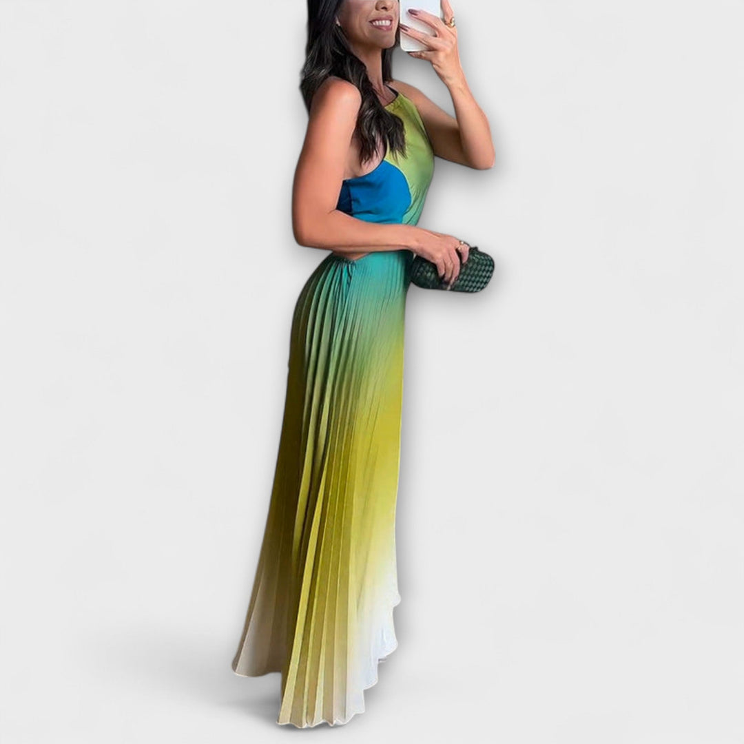 Stylish Backless Tie-Dye Maxi Dress