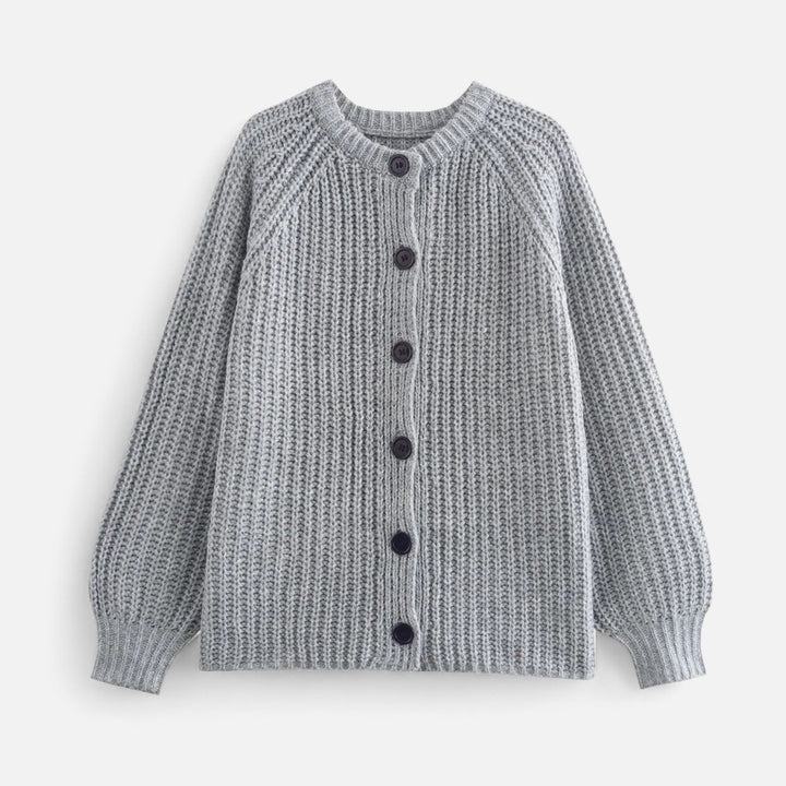 Cardigan tricotat vintage pentru femei, cu guler rotund – Eleganță de toamnă fără efort