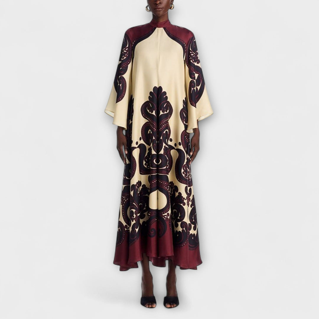 Robe longue à imprimé grenadille à couper le souffle pour une élégance sans effort