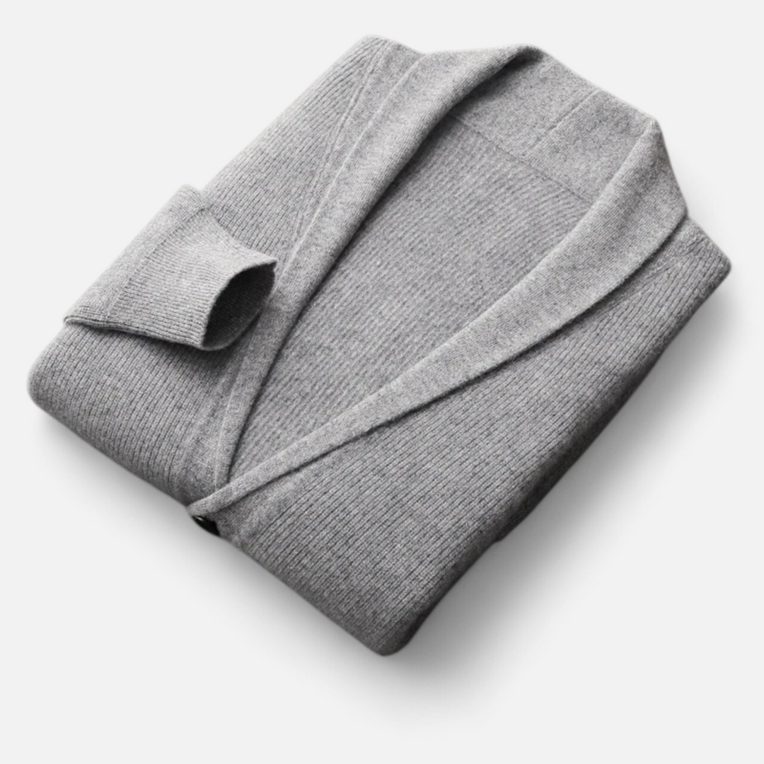 Men’s Merino Wool Suit-Collar Cardigan