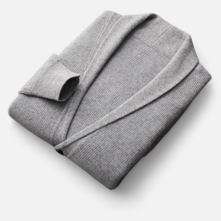 Men’s Merino Wool Suit-Collar Cardigan