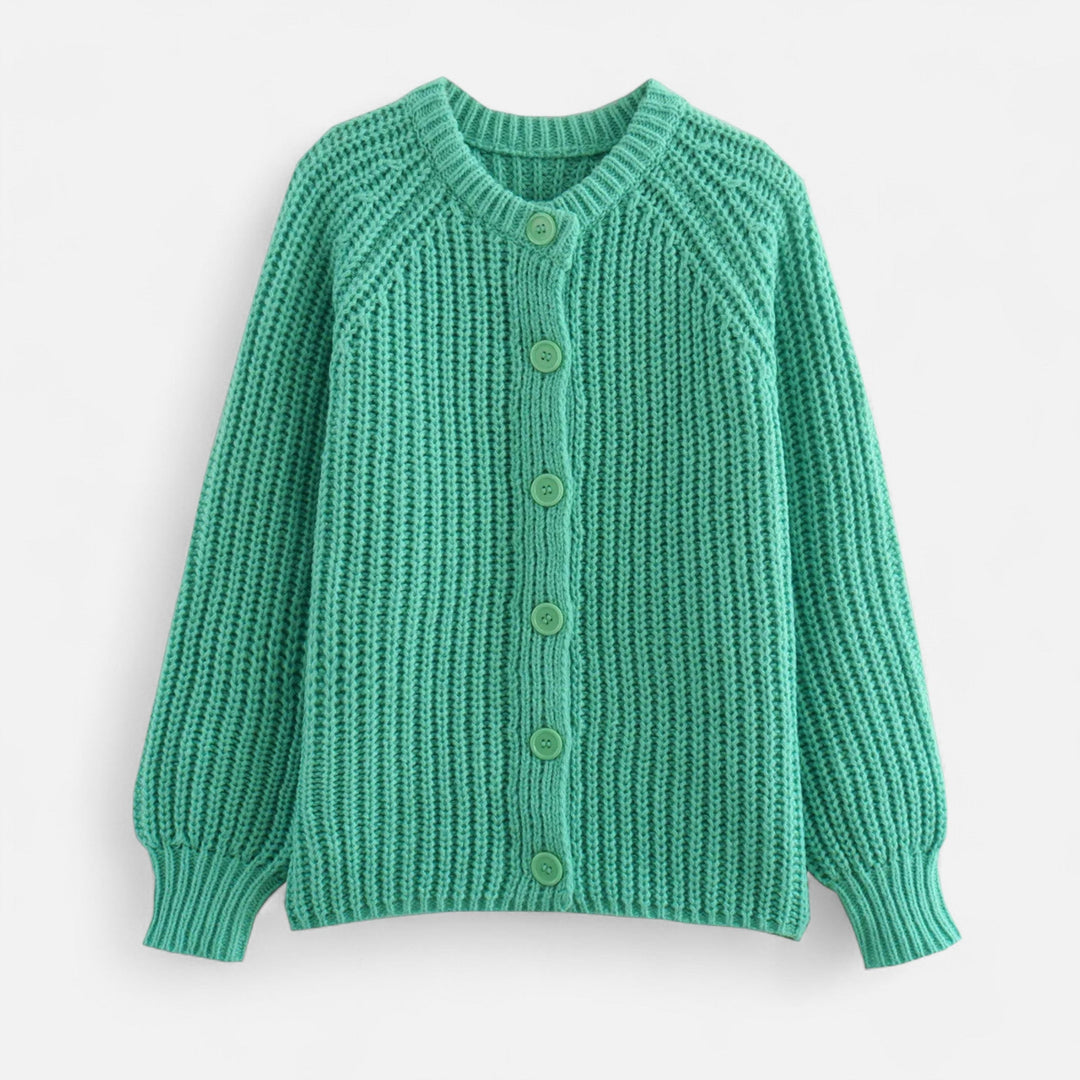 Cardigan tricotat vintage pentru femei, cu guler rotund – Eleganță de toamnă fără efort