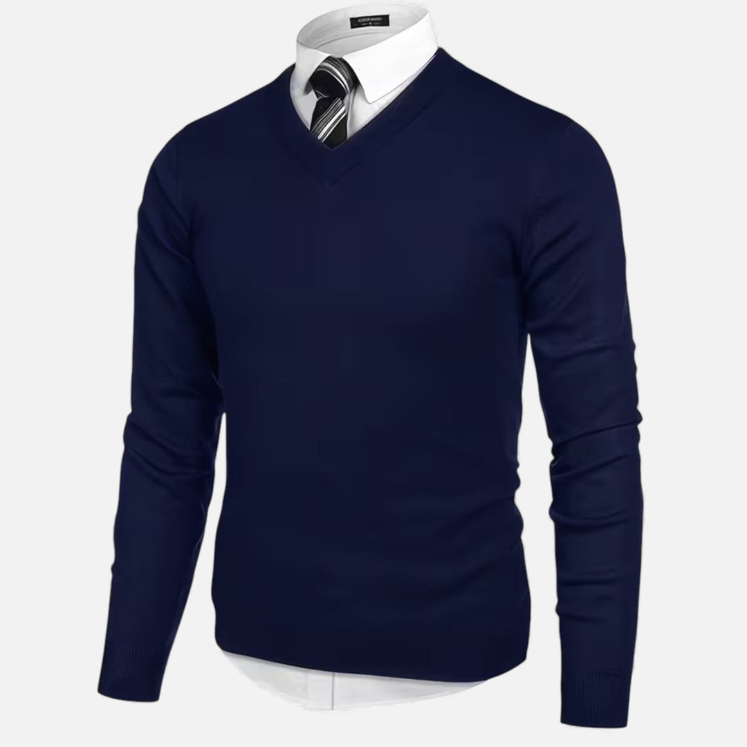 Men’s V-Neck Knit Sweater for Autumn/Winter