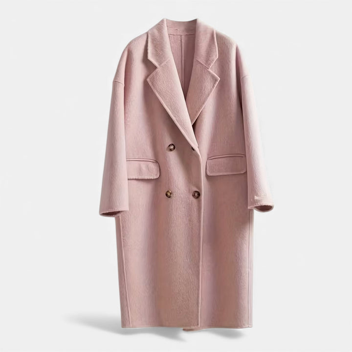 Manteau d'hiver pour femme en mélange de laine avec double poche