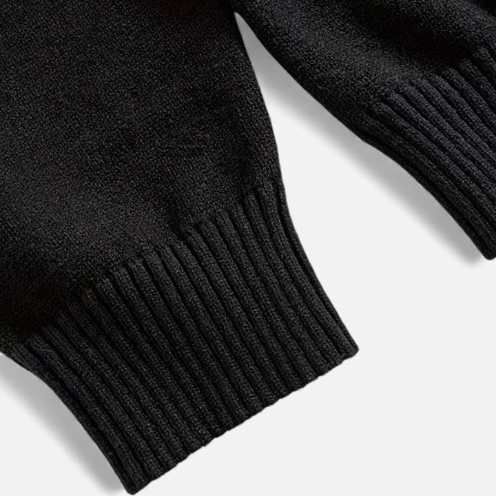 Men’s Loose-Fit Button-Up Polo Sweater