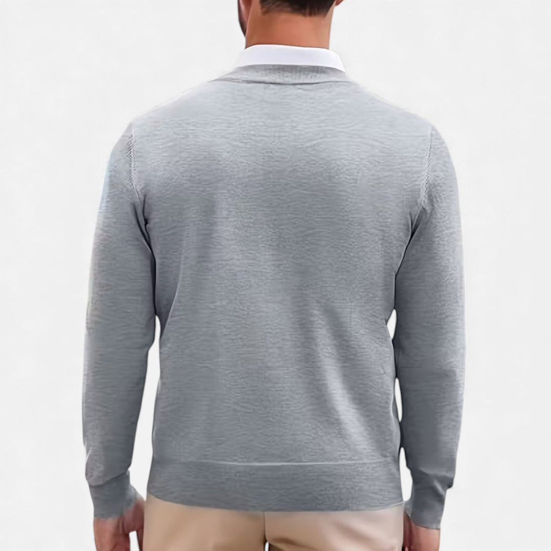 Men’s V-Neck Knit Sweater for Autumn/Winter