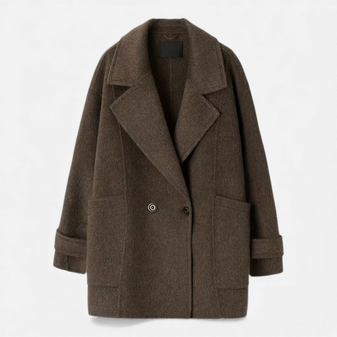 Abrigo de invierno grueso para mujer, mezcla de alpaca