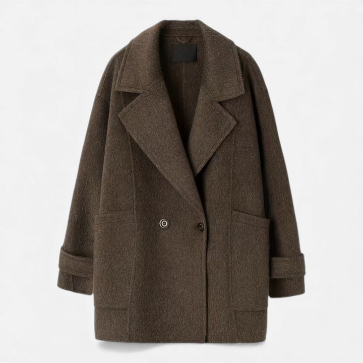 Abrigo de invierno grueso para mujer, mezcla de alpaca