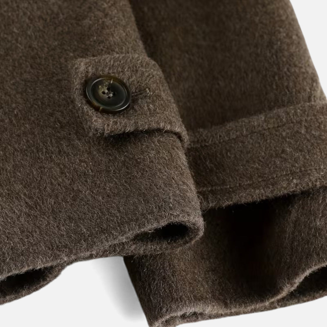 Abrigo de invierno grueso para mujer, mezcla de alpaca