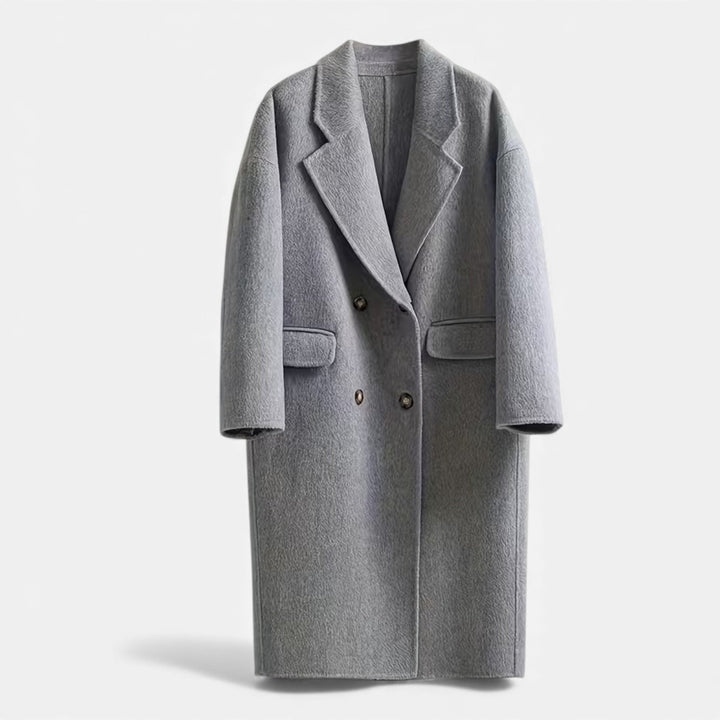 Manteau d'hiver pour femme en mélange de laine avec double poche
