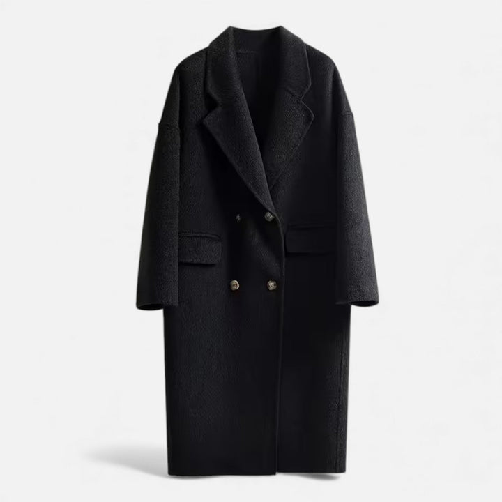 Manteau d'hiver pour femme en mélange de laine avec double poche