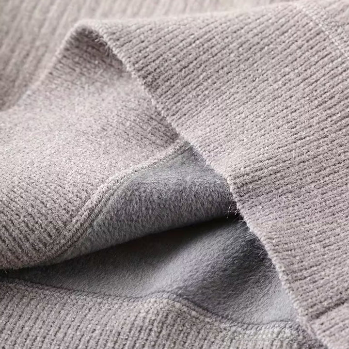 Men’s Thick Half-Zip Striped Knit Sweater