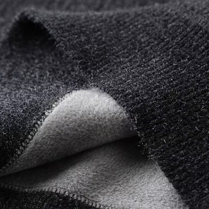 Men’s Thick Half-Zip Striped Knit Sweater