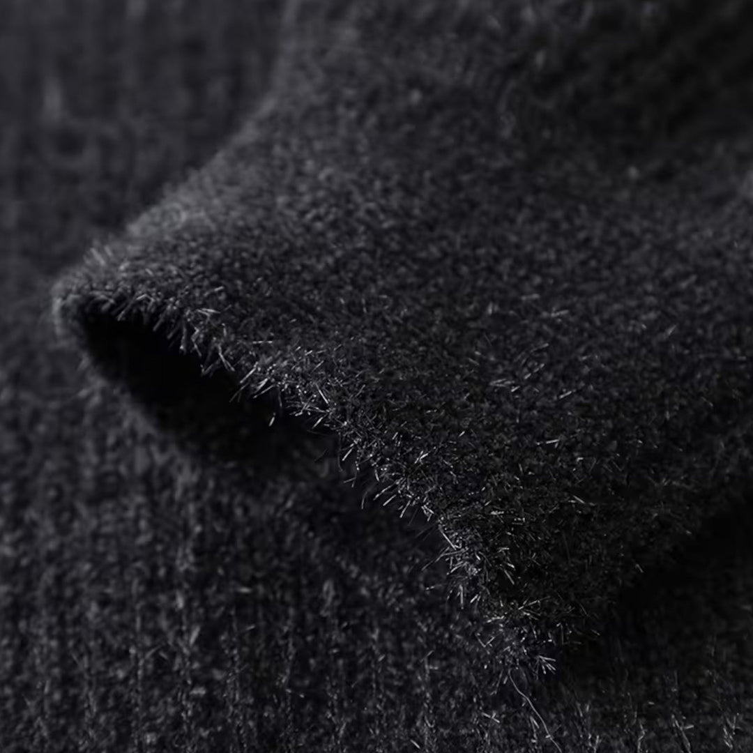 Men’s Thick Half-Zip Striped Knit Sweater