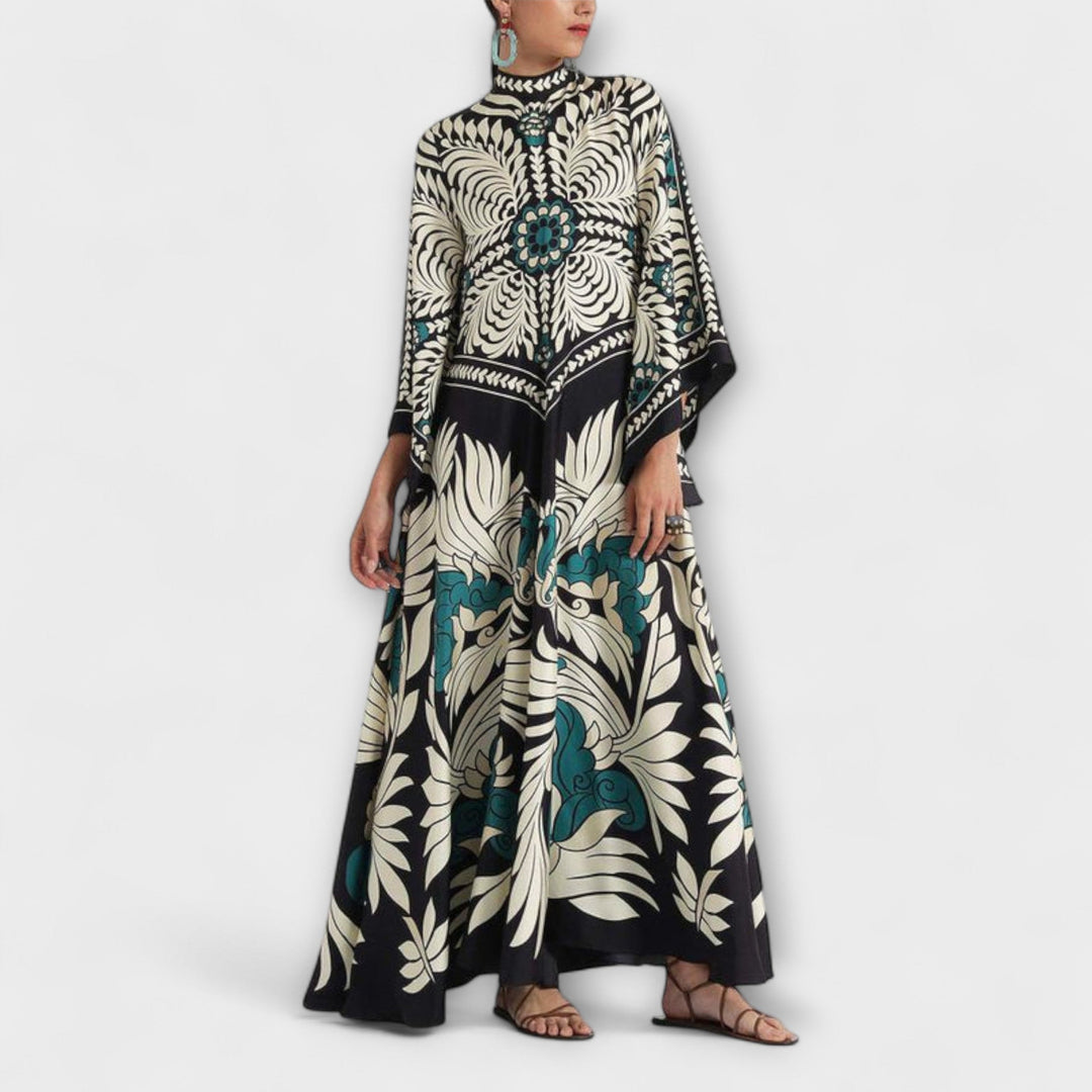 Rochie maxi vaporoasă cu imprimeu floral