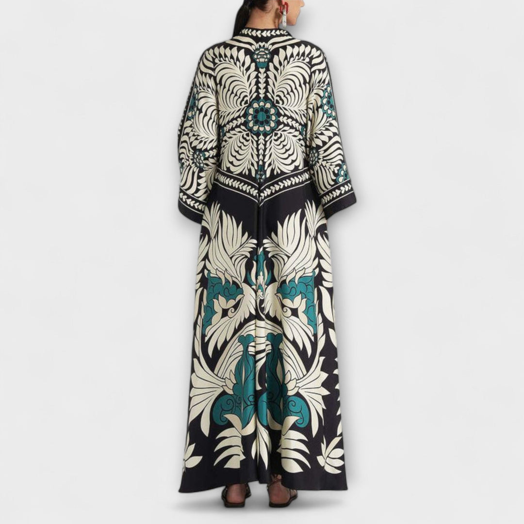 Rochie maxi vaporoasă cu imprimeu floral