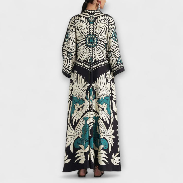 Rochie maxi vaporoasă cu imprimeu floral