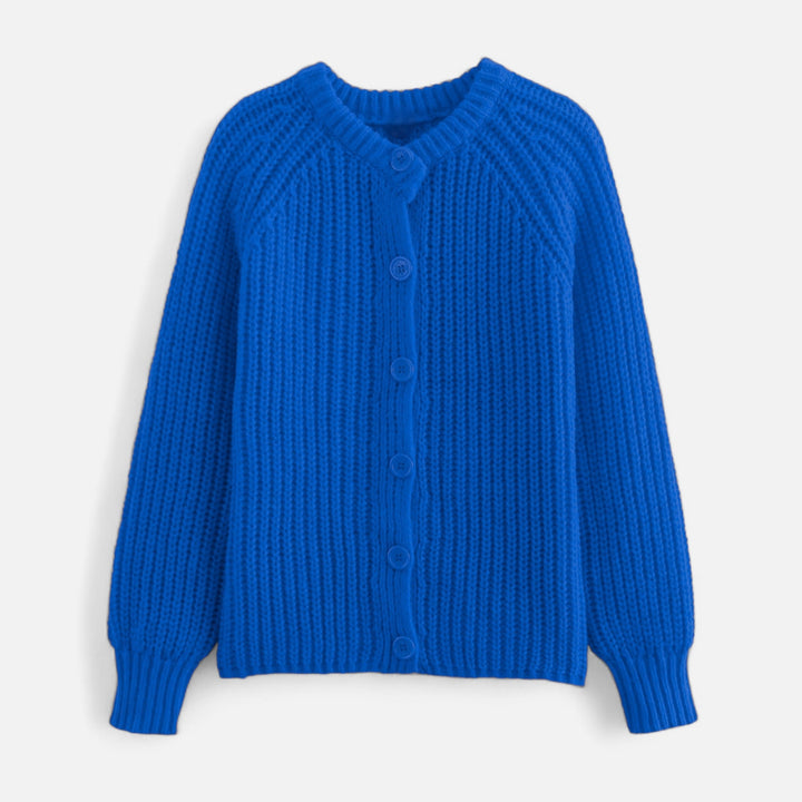 Cardigan tricotat vintage pentru femei, cu guler rotund – Eleganță de toamnă fără efort