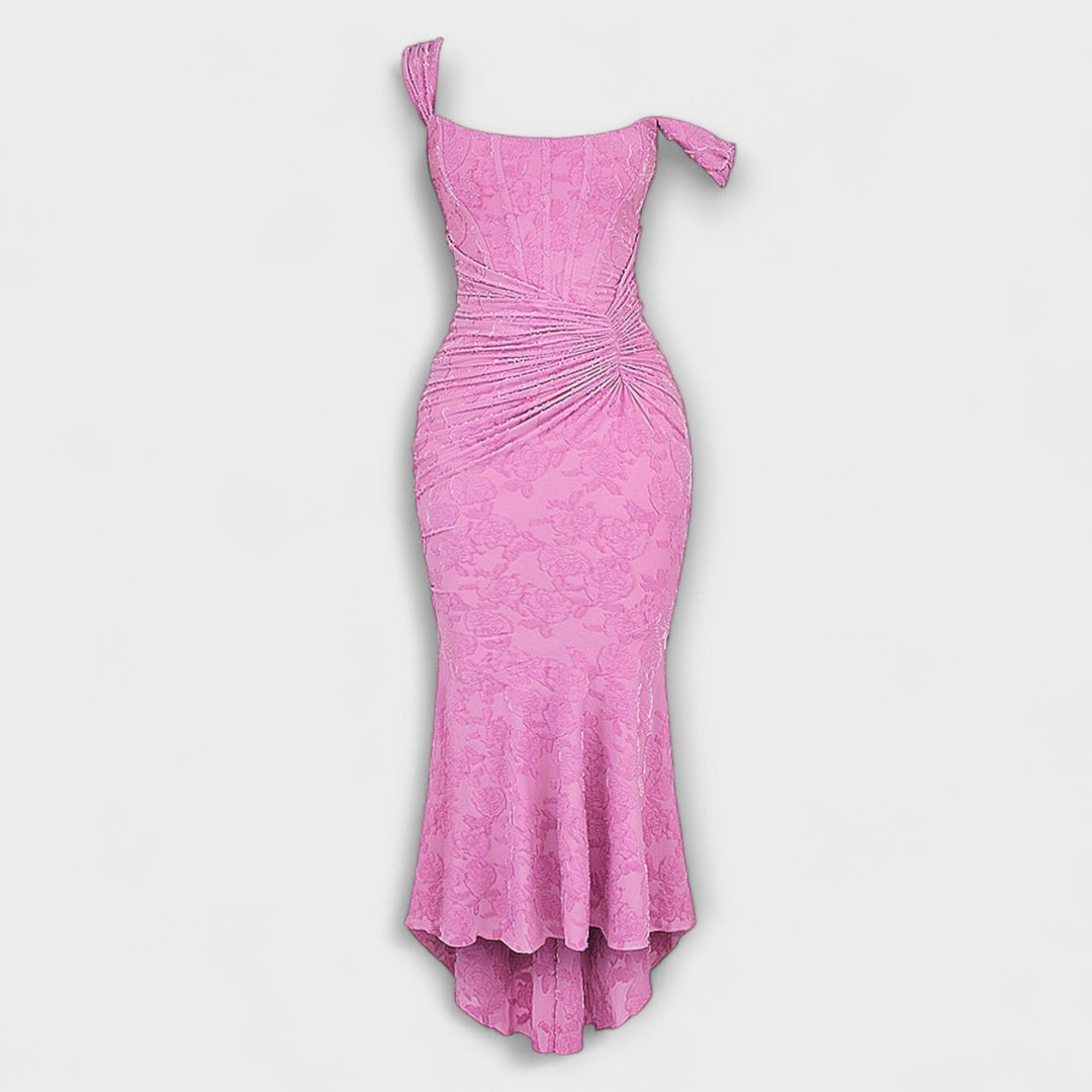 Abito lungo con corsetto elegante e raffinato