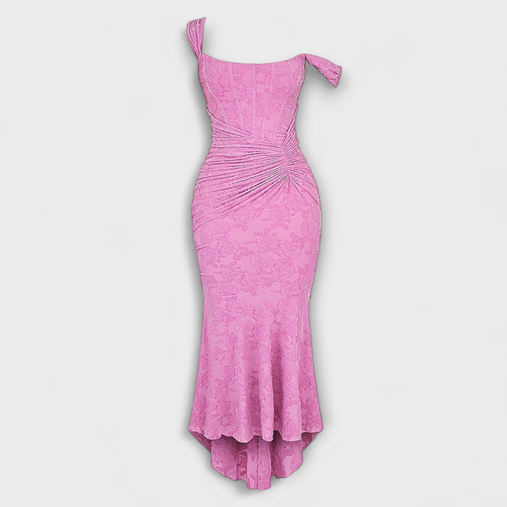 Abito lungo con corsetto elegante e raffinato