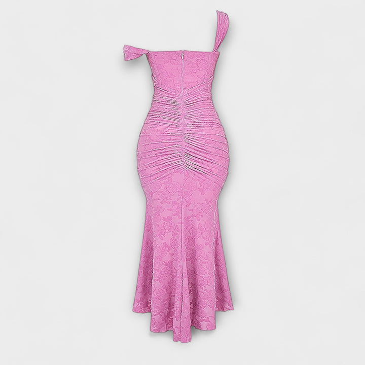 Abito lungo con corsetto elegante e raffinato