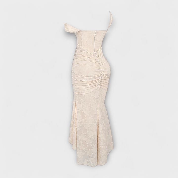 Abito lungo con corsetto elegante e raffinato