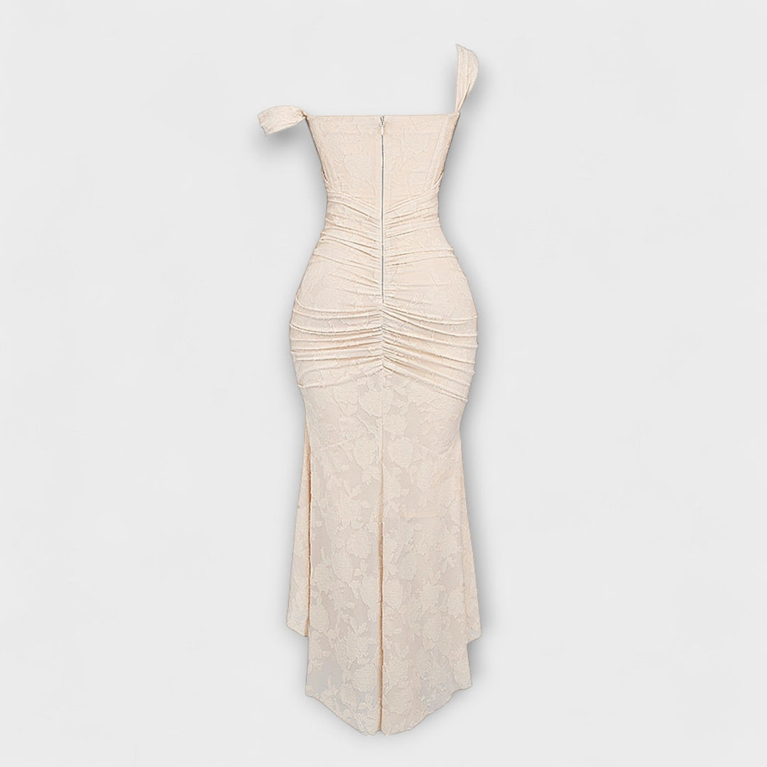 Abito lungo con corsetto elegante e raffinato