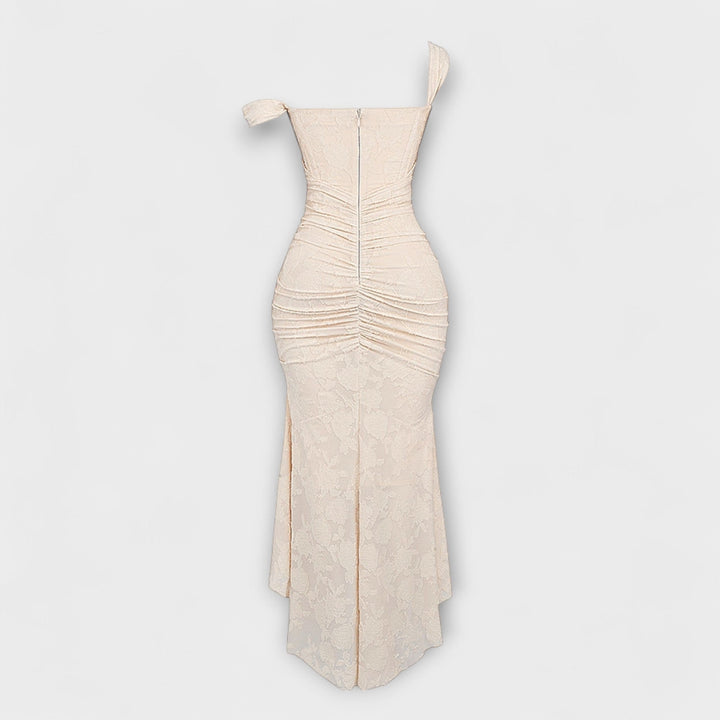 Abito lungo con corsetto elegante e raffinato