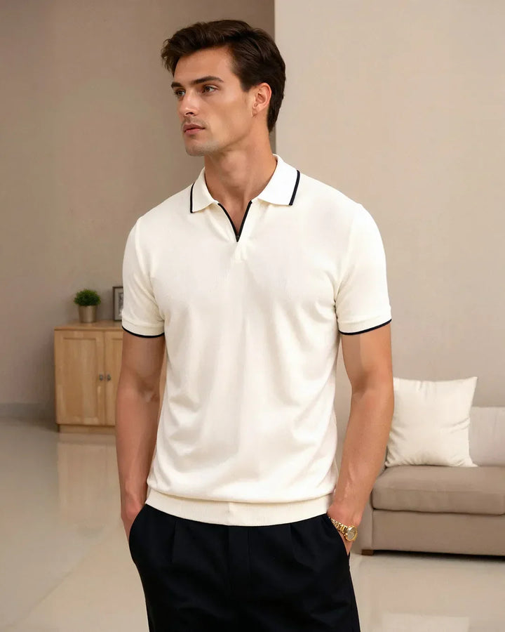 Tailored Piqué Polo with Contrast Details – Men